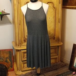 Womens Gray knit dress Stretchy Strappy adjustable sz XL BOTTLETTE Summer Ribbed